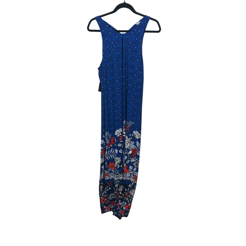 Tommy Bahama Lilium Gardens Tropical Floral Maxi Dress Resort Vacation Blue L - Picture 2 of 5
